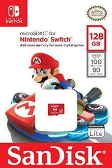 SANDISK Tarjeta Microsd Con Licencia Oficial Para Nintendo Switch, Super Mario Mushroom 128GB (Velocidad De Lectura Hasta 100 Mb/S, UHS-I, V30, C10, U3)