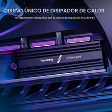 Fanxiang SSD 2TB Pcie 4.0 Nvme M.2 2280-7100 Mb/S De Lectura, 5300 Mb/S De Escritura - Disco Duro SSD Interno Con Disipador Compatible Con PS5, Ordenador Escritorio Y Portátiles